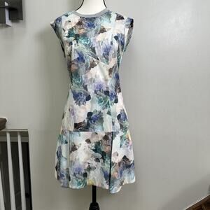 Rebecca Taylor - Enchanted‎ Gardens Drop Waist Floral Print Dress Sz 10
